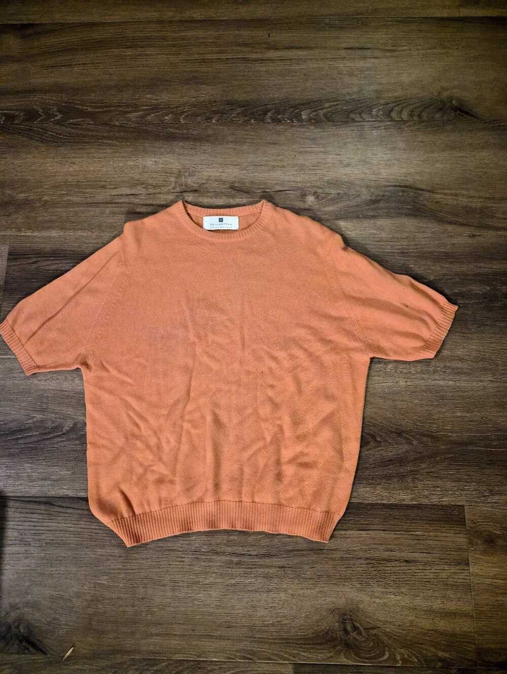 Ballantyne Silk Blended Orange Short-Sleeve Crewneck Sweater 5
